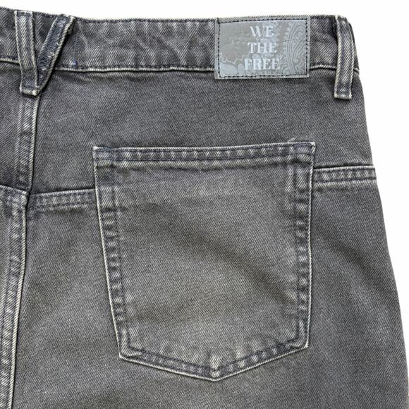 We The Free Deep Trance Dropped Boyfriend Jeans 32 Black Streetwear Wide Leg - Picture 5 of 12